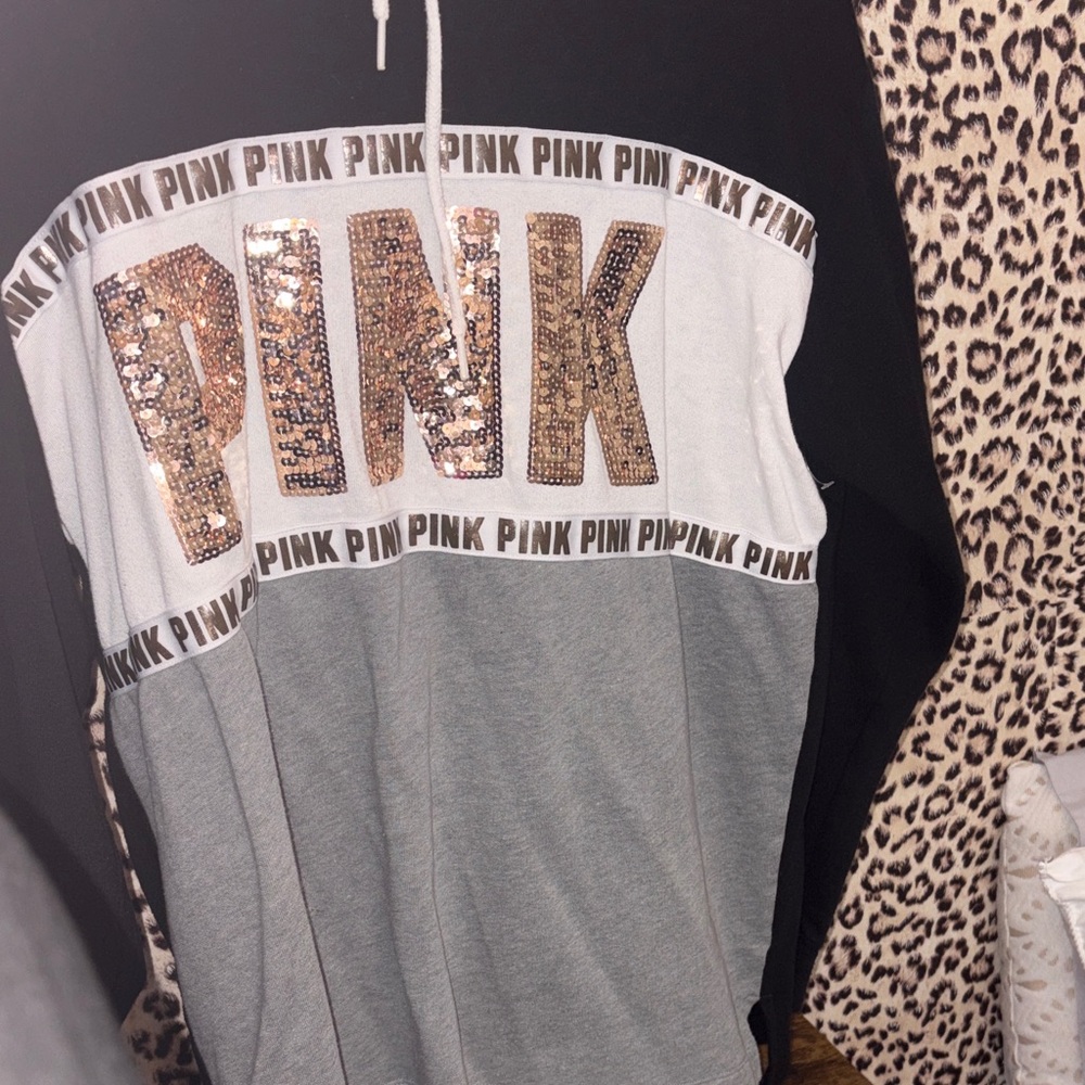 PINK Victoria's Secret Sequin Logo Sweatshirt